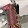 Chanel Classic Plum Red Color Handbags With Lock Gold 25 cm product view 6