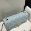 Chanel Classic Bell Bag Handbag Sheepskin Blue Lock Gold 20 cm product view 6