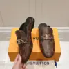 Louis Vuitton Women Brown Leather Mules product view 3