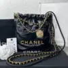 Chanel 22 Mini Hobo Handbag in Black Shiny Calfskin with Pearls product view 1