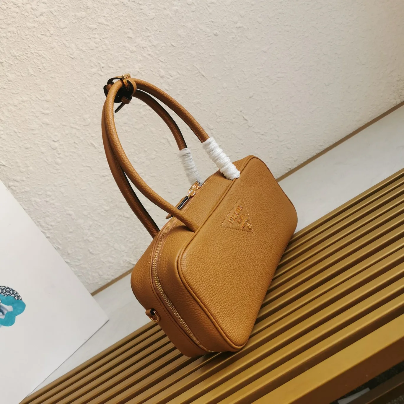Prada Medium Leather Top-Handle Bag in Brown product view 2