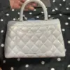Chanel Coco Handbag Leather Light Grey Woman’s 23 cm product view 8