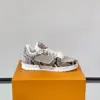 Louis Vuitton Men White And Gray Snakeskin Leather Sneakers product view 6