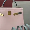 Hermès Kelly 25 Rose Sakura  Gris Perle Chèvre Epsom Leather Gold Hardware Bag product view 4