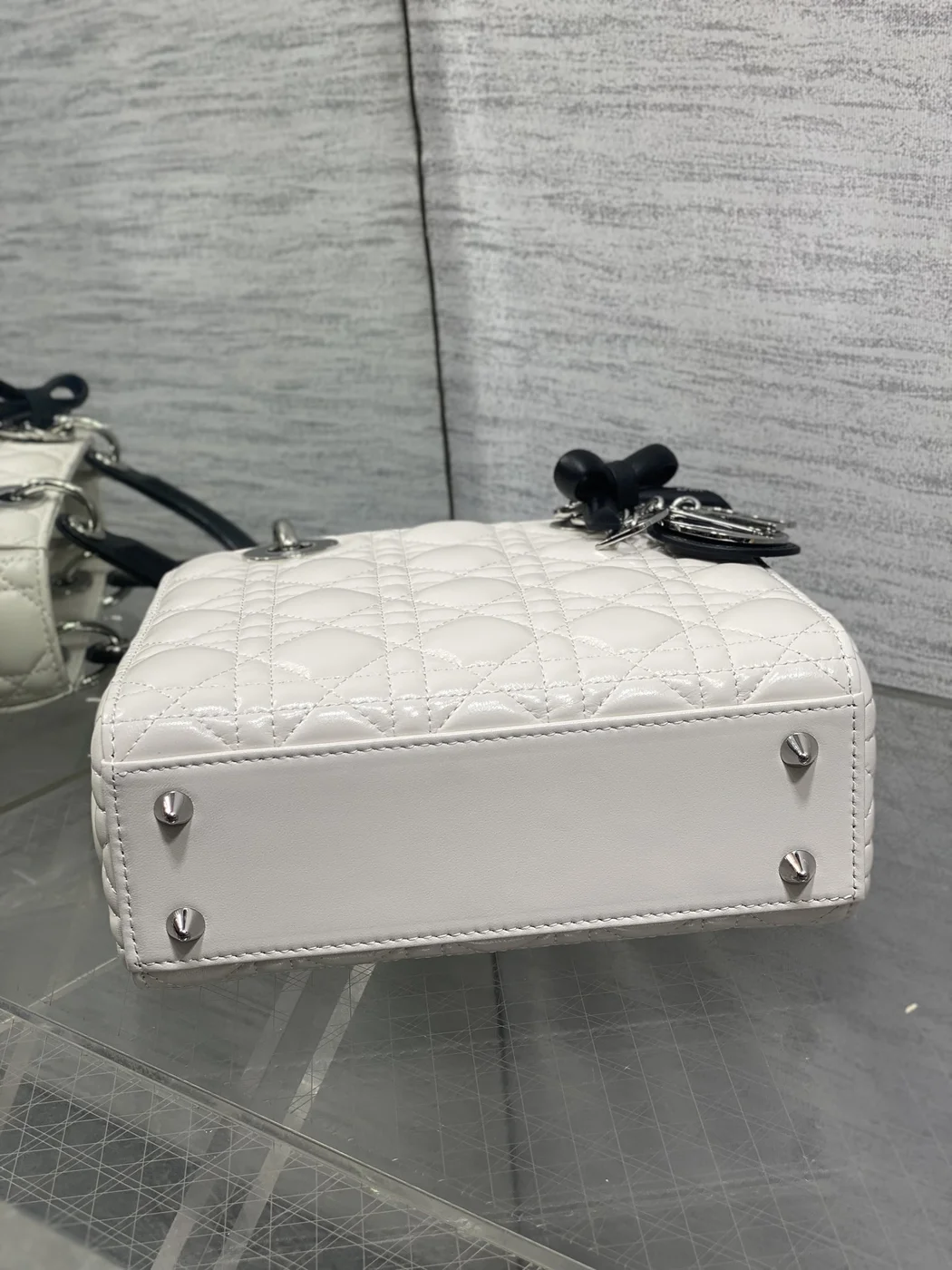 Dior Lady Dior Bag with Chain Two-Tone Latte and Black product view 4