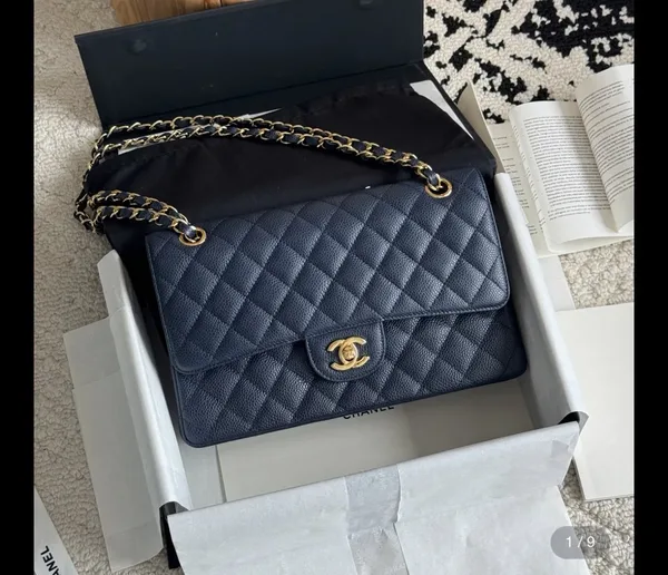 Chanel classic flap navy blue Bag product view 1