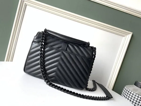 Saint Laurent College Medium Quilted Leather Bag product view 9