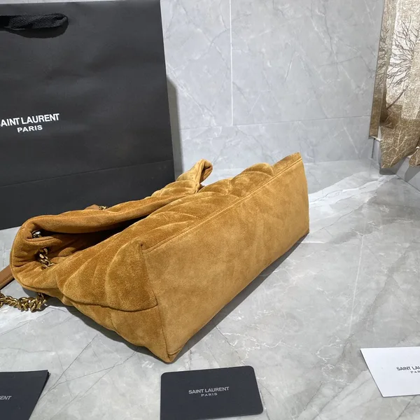 Saint Laurent Puffer Toy quilted leather-trimmed suede shoulder bag product view 4