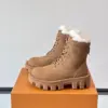 Louis Vuitton Men Tan Leather Fur-Lined Boots product view 3