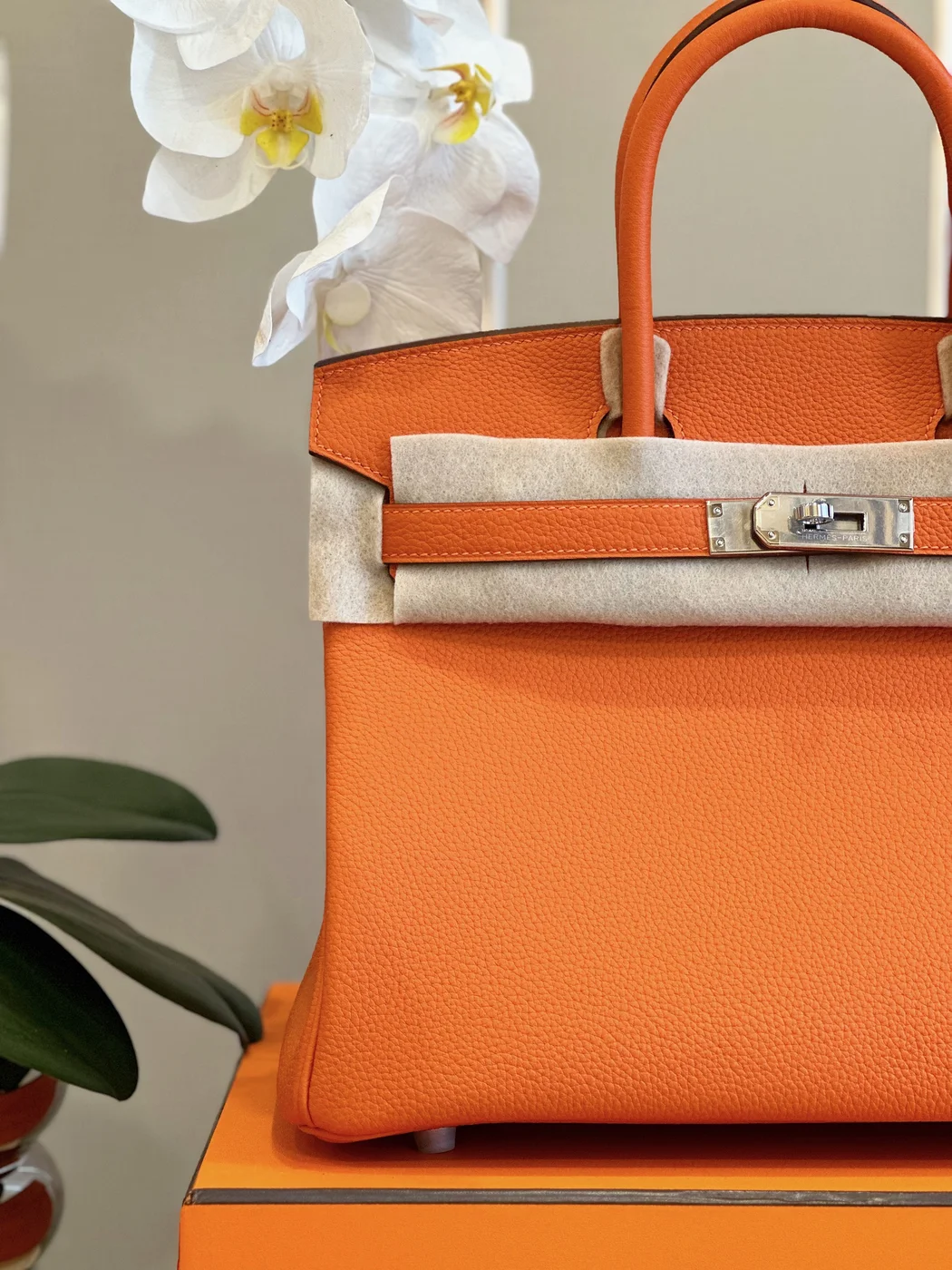 Hermès Birkin 30 Orange Palladium Hardware Bag product view 5