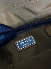 Prada Large Flap Bag 30 In Cider Brown Re-Nylon And Calfskin Trim product view 3