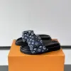 Louis Vuitton Men Navy Fabric Slides product view 3