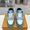 Louis Vuitton Women Blue White Leather Sneakers product view 1
