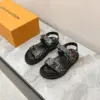 Louis Vuitton Women Black Multi Leather Strap Sandals product view 1