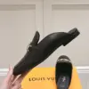 Louis Vuitton Women Black Leather Slip-On Mules product view 6