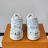 Louis Vuitton Men White Leather Painted Sneakers product view 2