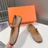 Hermès Women Beige Leather Mesh Mary Jane Flats product view 5