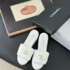 Chanel Women White Quilted Leather Slides product view 1