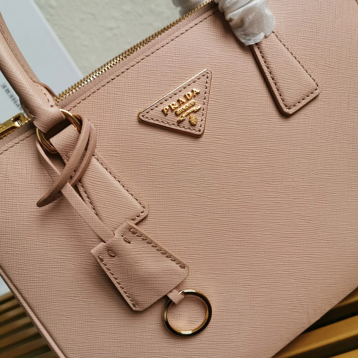 Prada Medium Galleria 28 Beige Saffiano Leather Bag product view 5