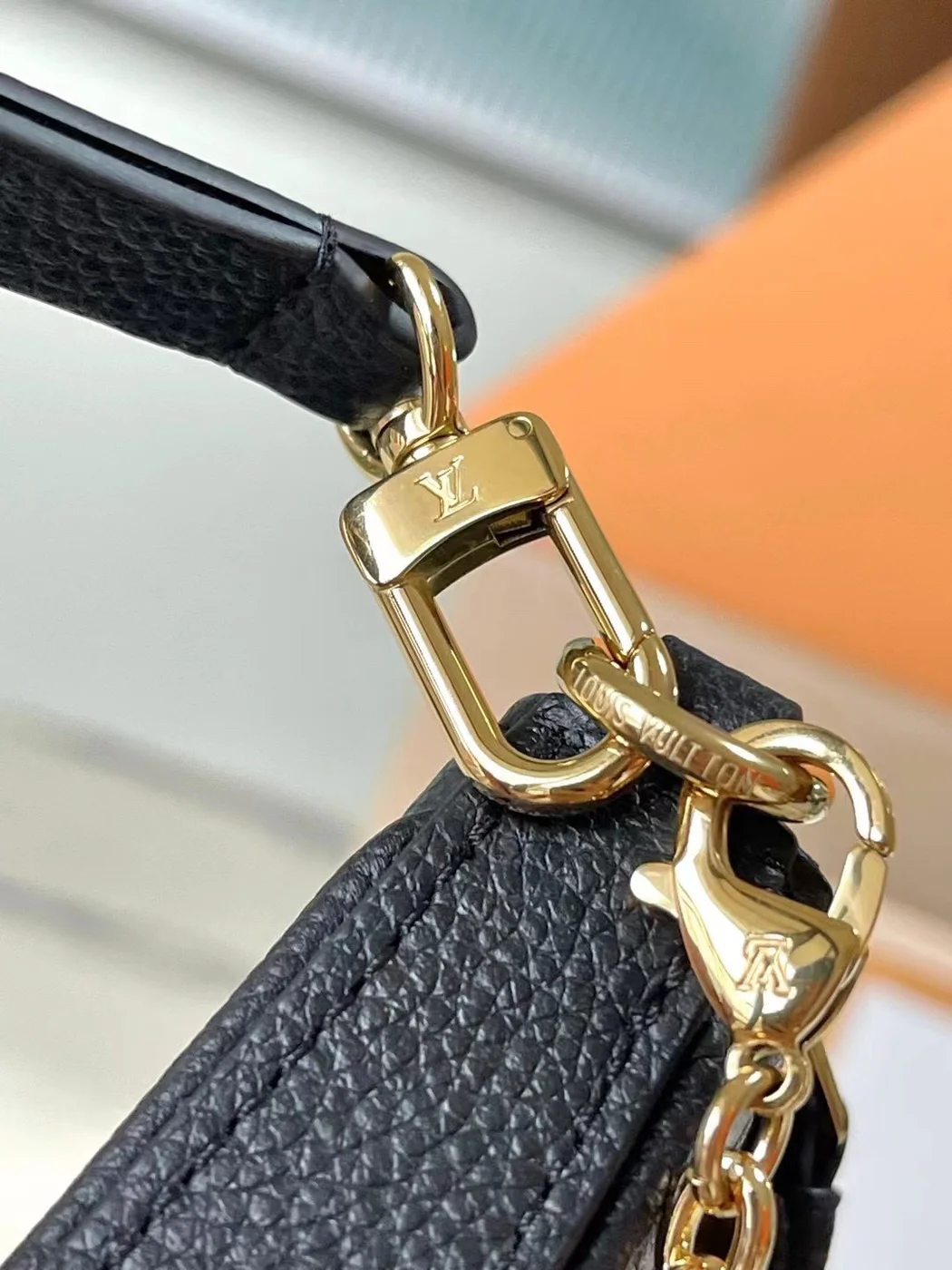 Louis Vuitton Easy Pouch On Strap Handbags Black 19× .5x3cm product view 5