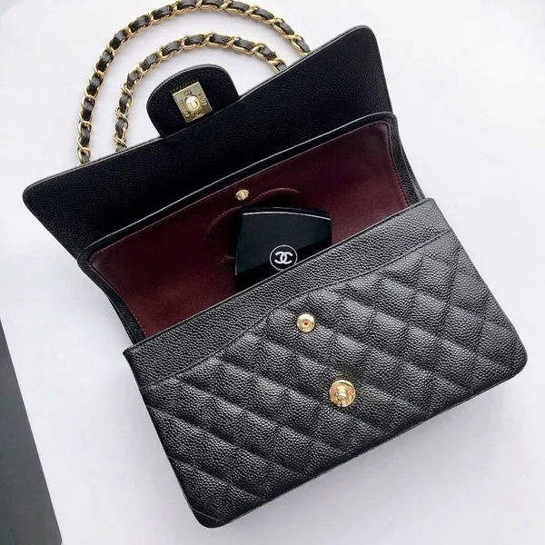 Chanel Classic Flap 25.5 Black Gold Hardware 187 factory Bag product view 4
