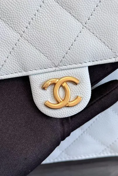 Chanel 25 Handbag 30 In Lgith Blue Cavier Gold Hardware product view 4