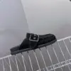Hermès Women Black Suede Buckle Mules product view 2