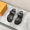 Louis Vuitton Women Black Multi Leather Strap Sandals product view 4