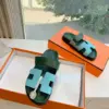 Hermès Women Green Leather Blue Sandals product view 5