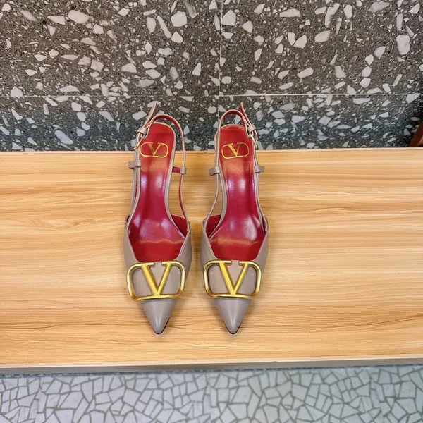 Valentino Women Beige Leather Pointed Pumps product view 1