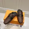 Louis Vuitton Women Brown Leather Monogram Mules product view 5