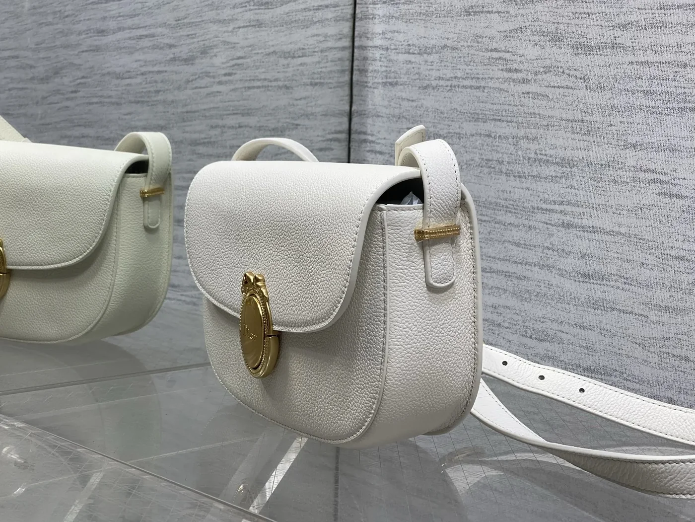 Dior Small Dior Médaillon Flap Bag in White product view 5