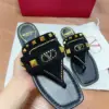 Valentino Women Black Suede Studded Sandals product view 4