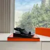 Hermès Women Black Leather Slingback Sandals product view 2
