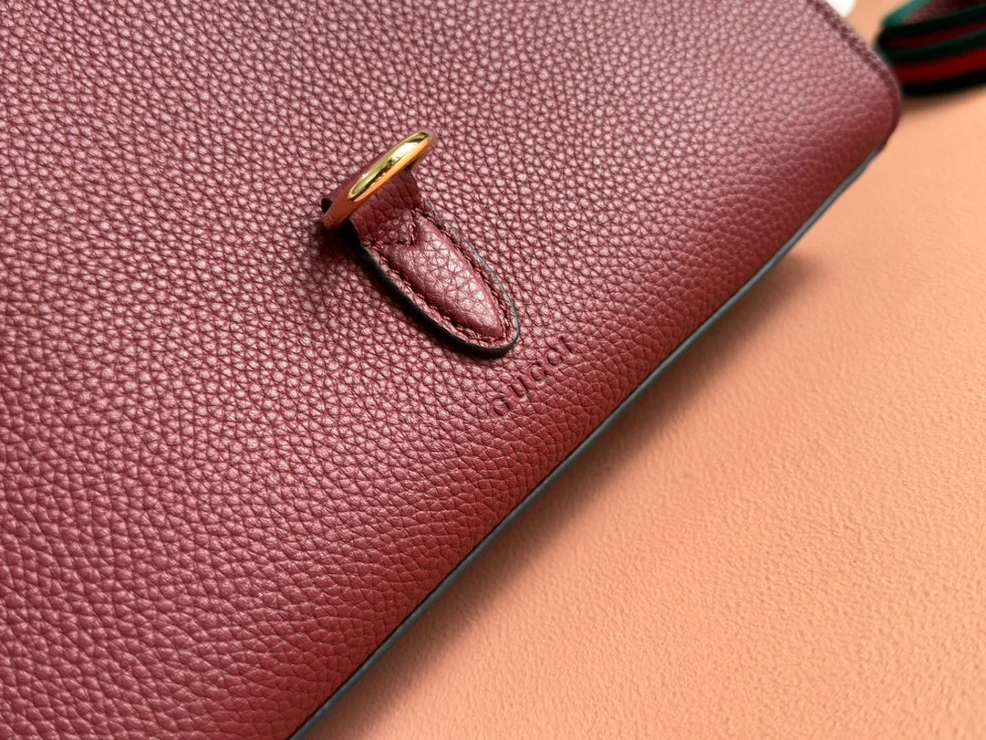 Gucci Small Jackie Tote 24 In Burgundy Lambskin product view 3