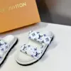 Louis Vuitton Women White Printed Fabric Sandals product view 4