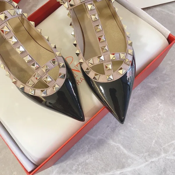 Valentino Women Black Patent Leather Studded Flats product view 4