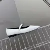 Hermès Women White Leather Pointed Mary Jane Flats product view 6