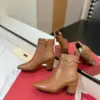 Valentino Women Brown Leather Ankle Boots product view 6