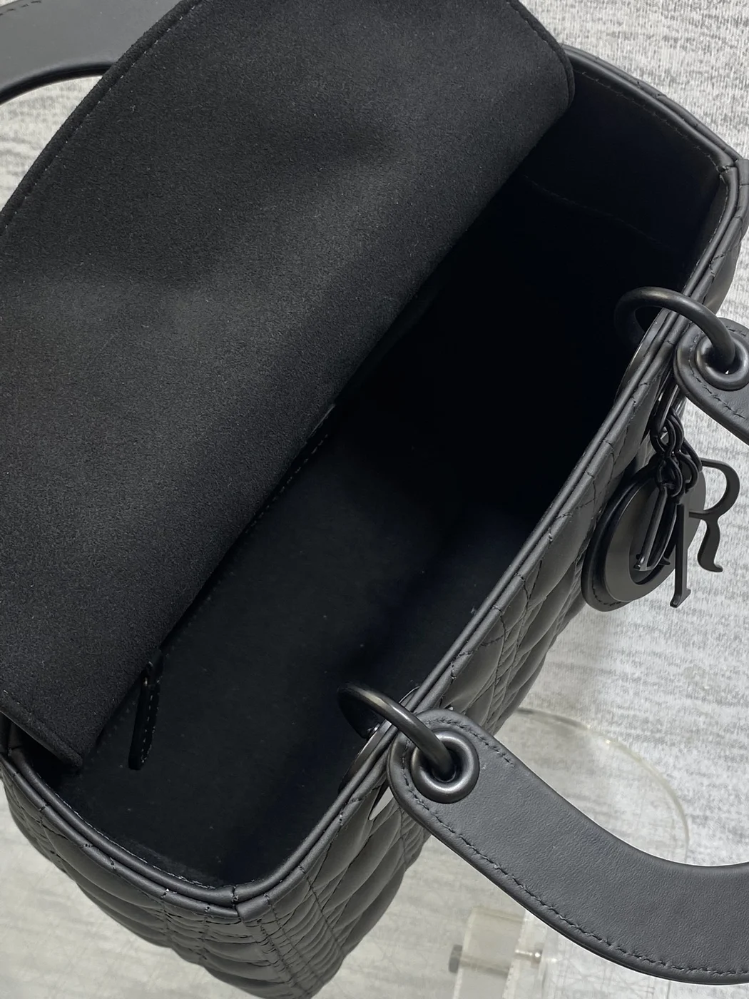 Dior Medium Lady Bag in Matte Black product view 7