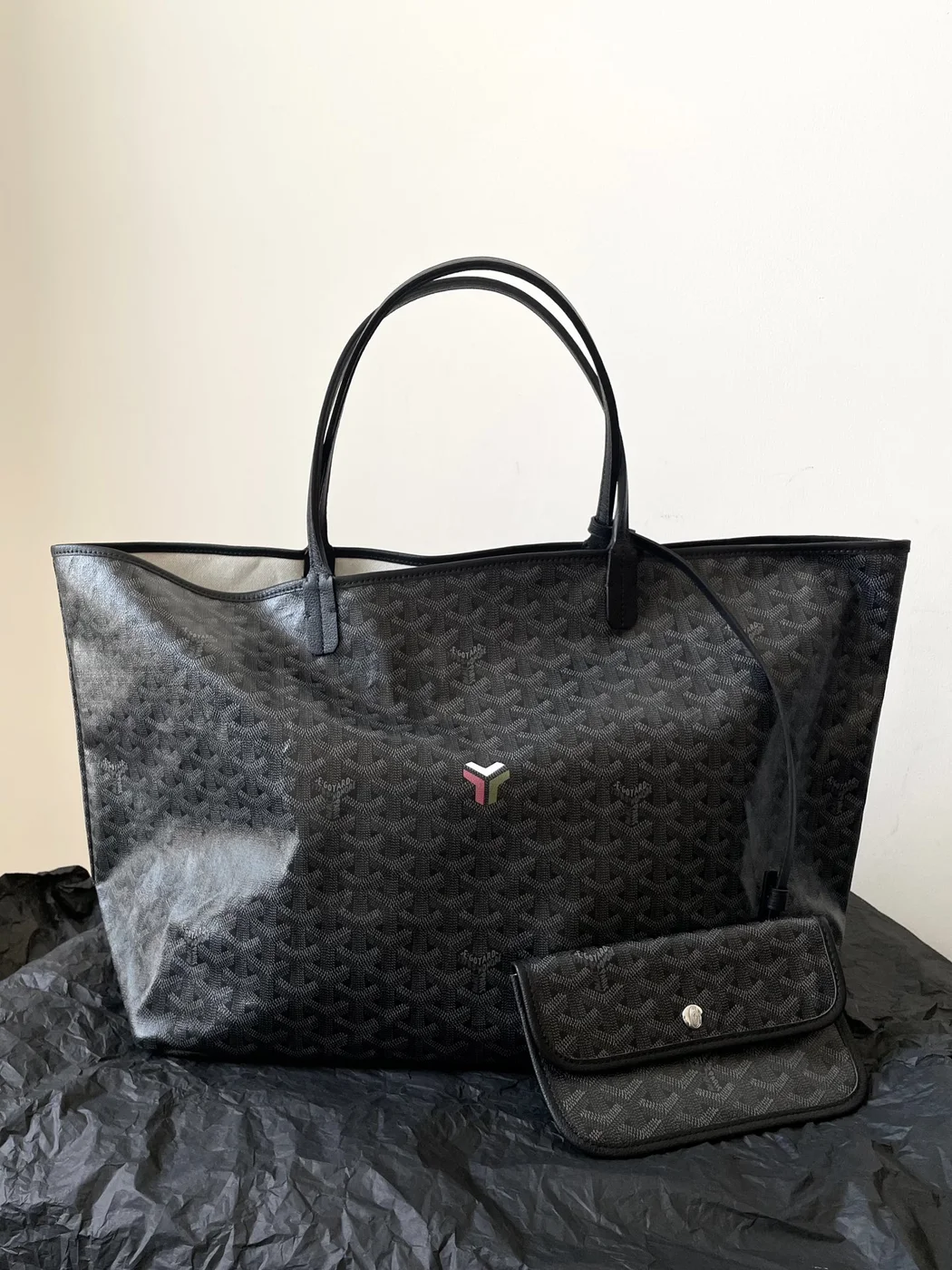 Goyard Black Goyardine Saint Louis PM Leather Bag product view 5