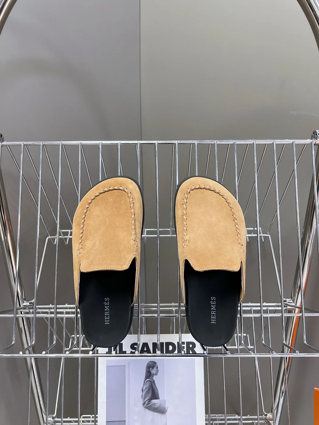 Hermès Women Tan Suede Slip On Mules product view 6