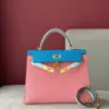 Hermès Kelly 28 Epsom Light Blue/ Electric Blue/Rose Pink Gold Hardware Bag product view 6