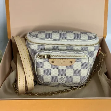 Louis Vuitton Mini Bumbag — Cream and Gray Checkered Pattern product photo