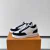 Louis Vuitton Men White Leather Suede Sneakers product view 3