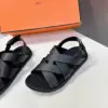 Hermès Women Black Leather Strappy Sandals product view 4