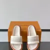 Louis Vuitton Men Beige Fabric Slides With Brown Sole product view 6
