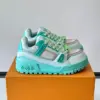 Louis Vuitton Men Mint Green Leather Sneakers product view 1