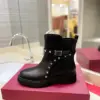 Valentino Women Black Leather Studded Boots product view 6