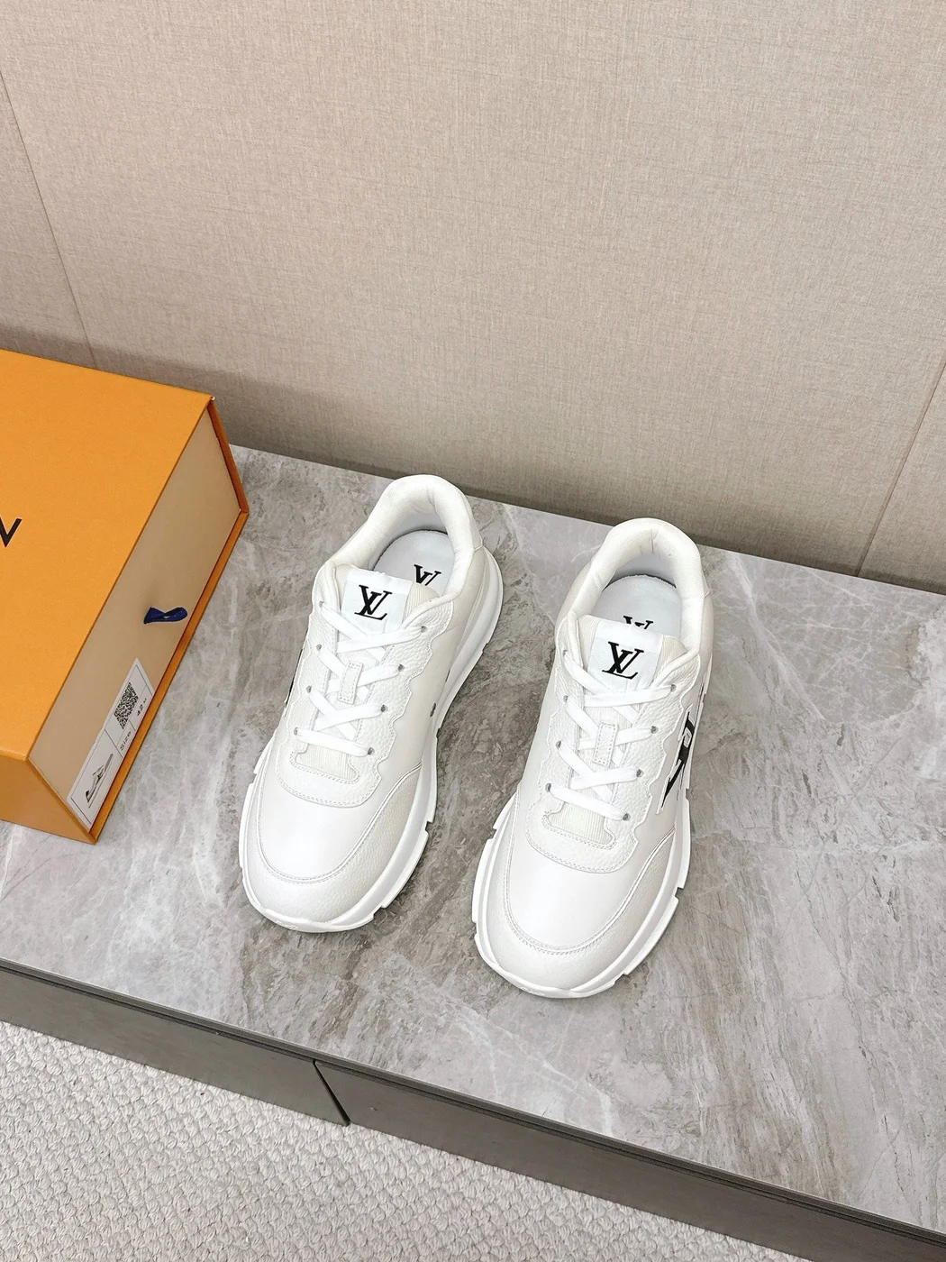 Louis Vuitton Women White Leather Sneakers product view 4